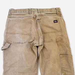 Dickies Men's Khaki Carpenter Work Pants Relaxed Fit Utility Pockets